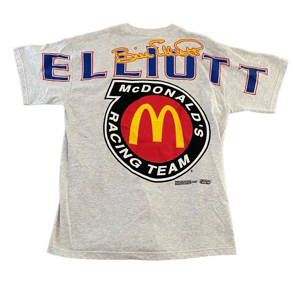 VTG 90's McDonald's Racing Team Bill Elliott 1998 NASCAR T-shirt RARE Sz XL Read